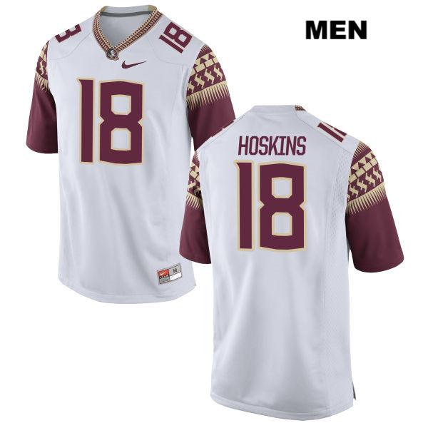 Men's NCAA Nike Florida State Seminoles #18 Ro'Derrick Hoskins College White Stitched Authentic Football Jersey PQT8769PT